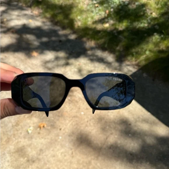 Prada Glossy Black Designer Sunglasses display picture 3